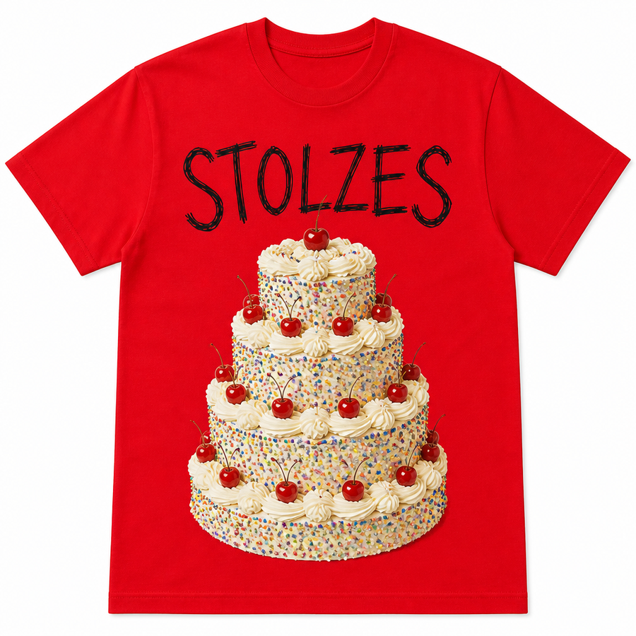 Tiered Cake Tee — Cherry Red