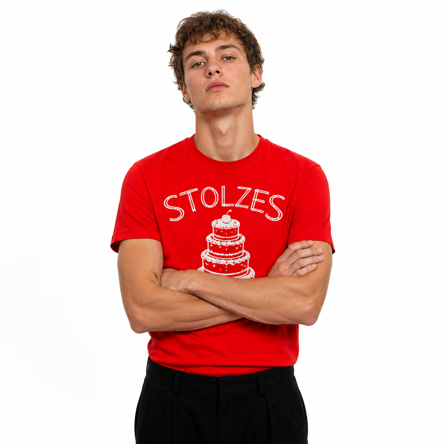 Tiered Cake Tee — Cherry Red