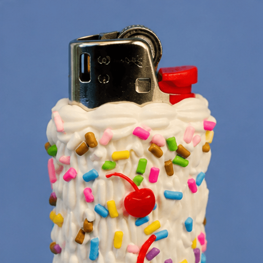 Macro detail of the piped buttercream and sprinkles